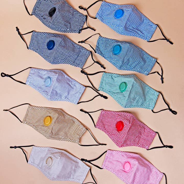 Leto Accessories - Wholesale Protective Face Mask/Shield - Checkered Mask With Colored Filter3