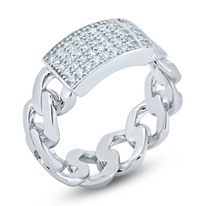 Anel de Banda com Elo Gelado por atacado de Karen Cole Timeless Treasures