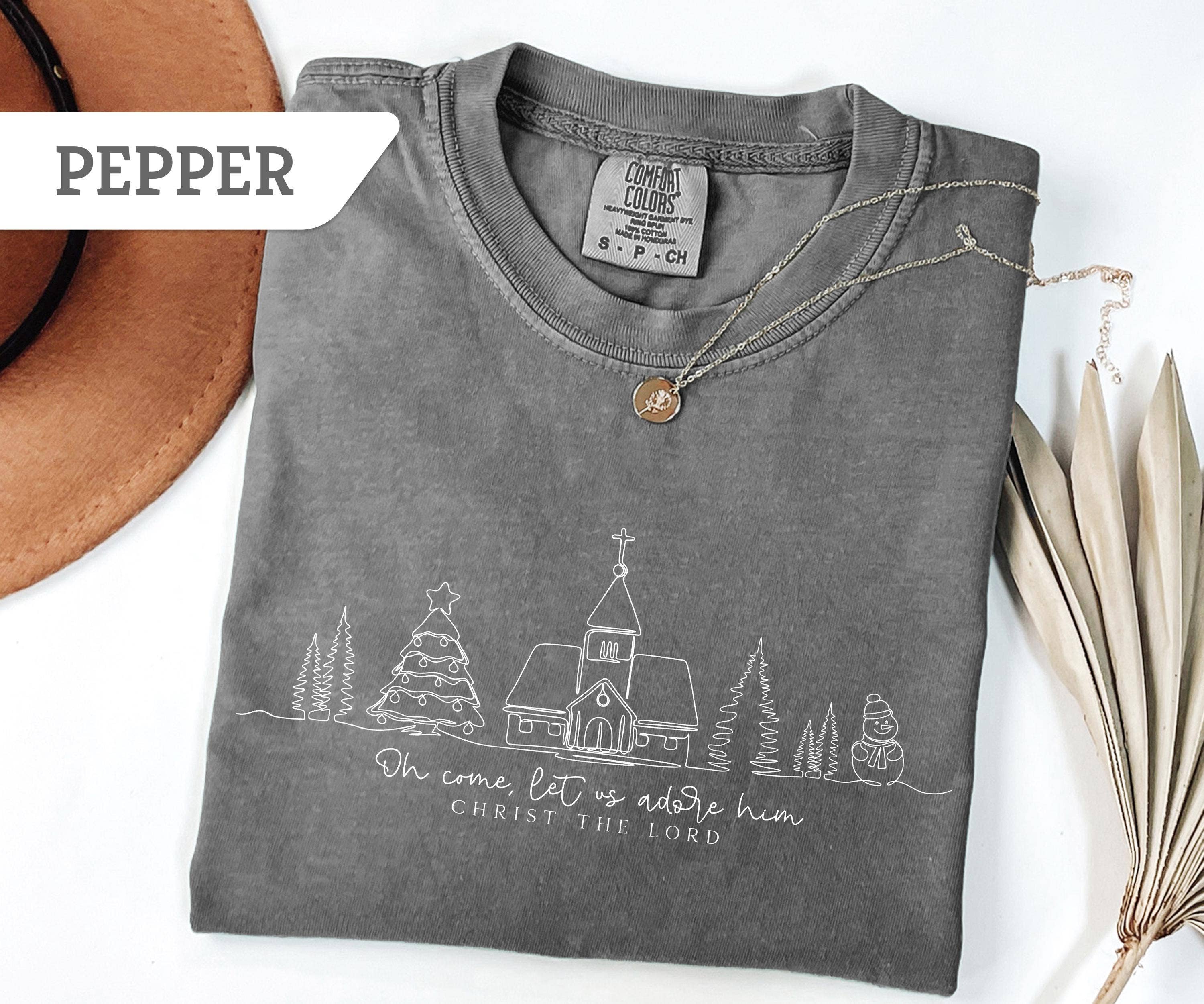 Glaime - Wholesale T-Shirt (Graphic) - Women's - Comfort Colors Oh Come Let Us Adore Him Sweatshirt, Nativity2