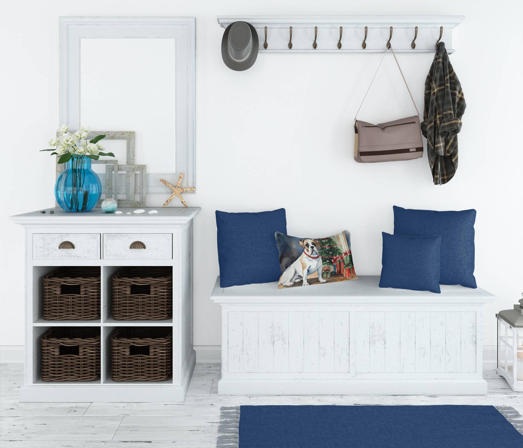 Caroline's Treasures – Almofada decorativa/de sofá por atacado – Almofada Decorativa Boxer Branco1