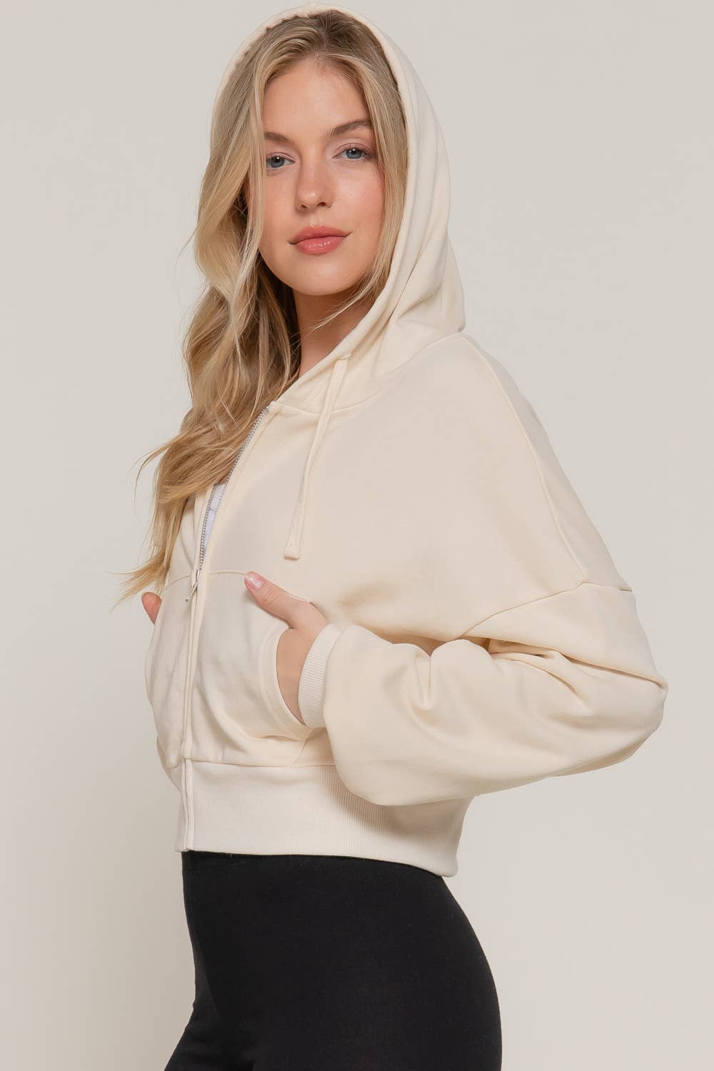 Active Basic | Active USA - Vente Sweat à capuche – femme - Veste à capuche zippée manches longues en French Terry12