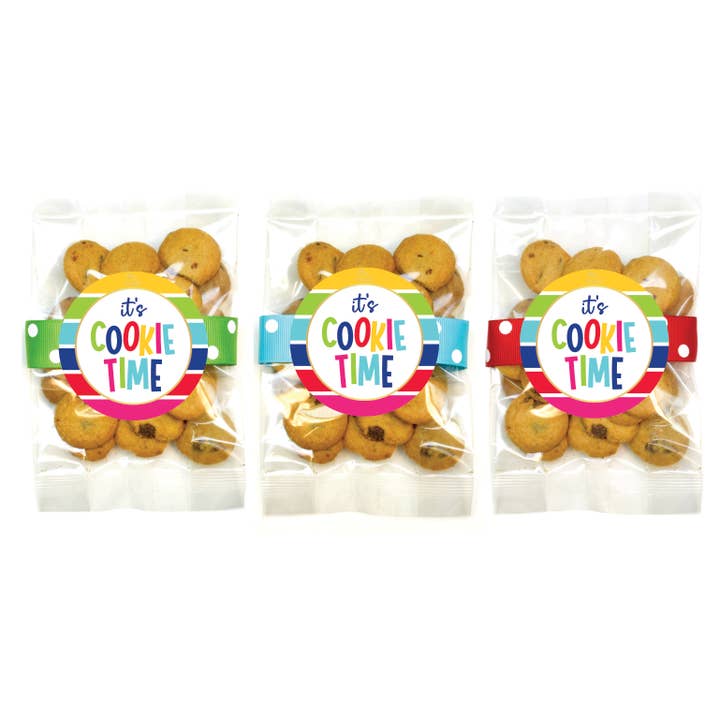 Cookie Bags - Happy Stripes Cookie Time - Small - 24 Bags for wholesale by Oh, Sugar!