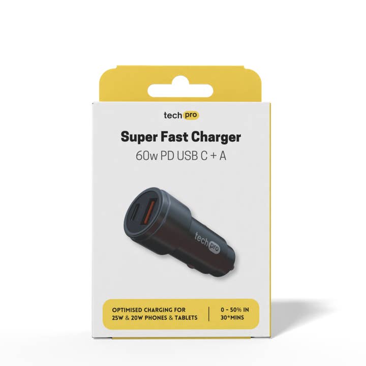 60w PD Superfast USB C + A Car Charger for wholesale by Rite Distribution