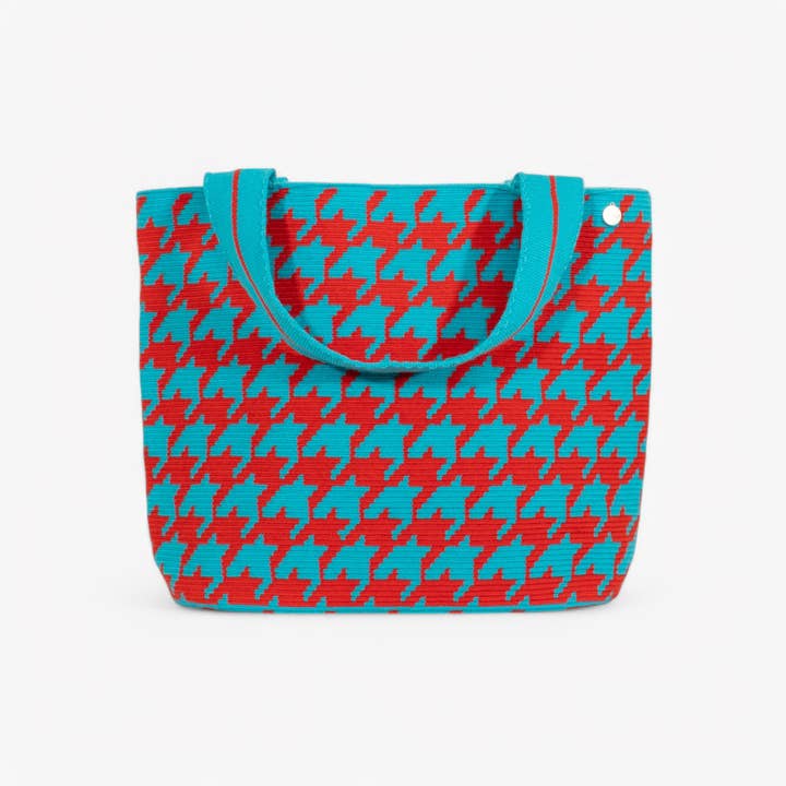 Guajii Design - Vendita all'ingrosso Borsa tote - Donna - Borsa ovale pied de poule | Azzurro cielo