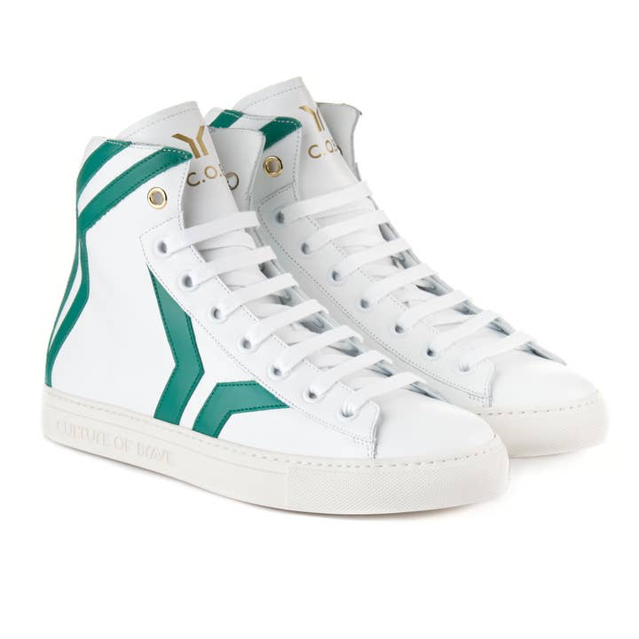 Resilient S16 Women White leather green wing mid cut for wholesale on Faire