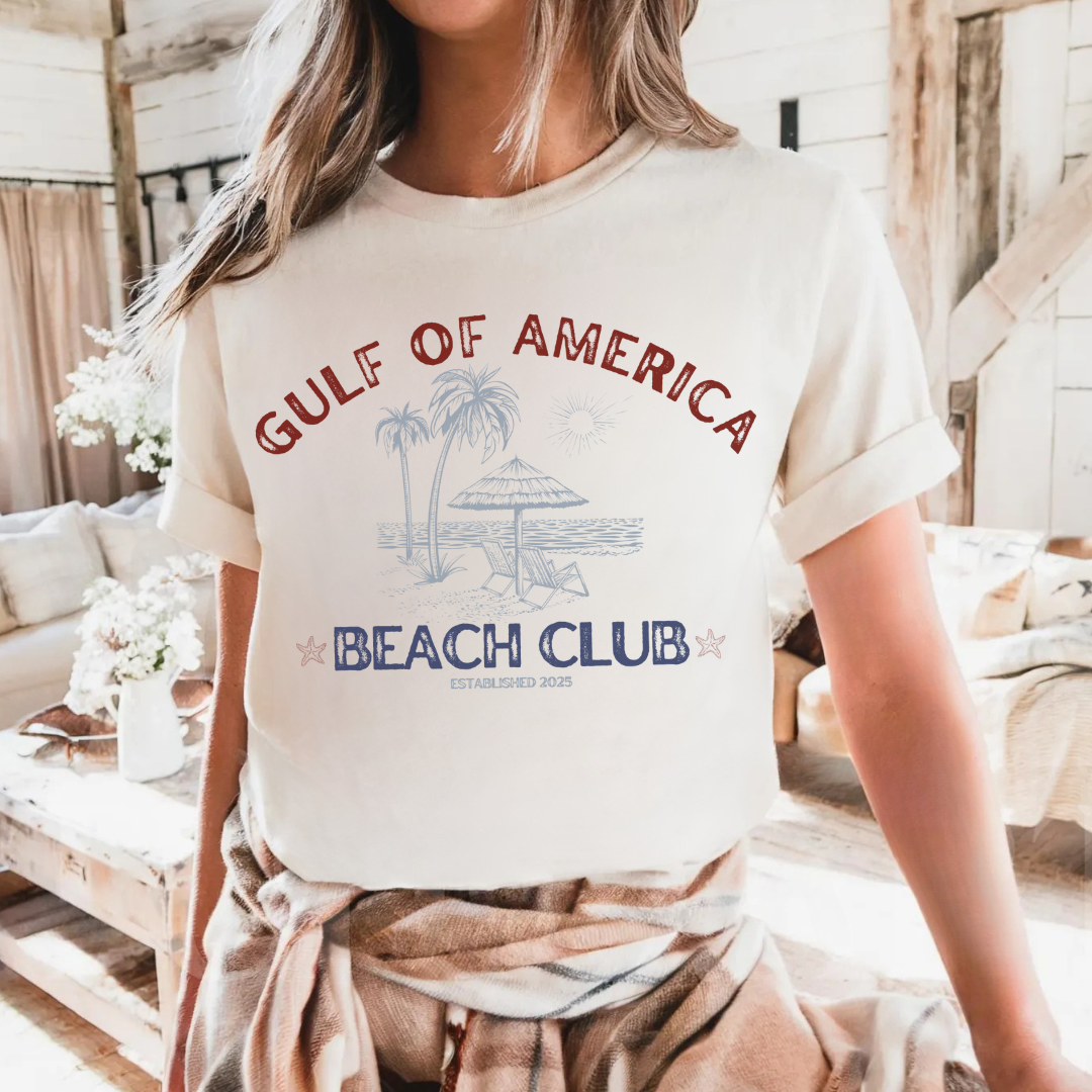 Clover + Cotton Co - Wholesale Screen Printed T-Shirt - Men's - Over Print | Gulf Of America Beach Club Tees3