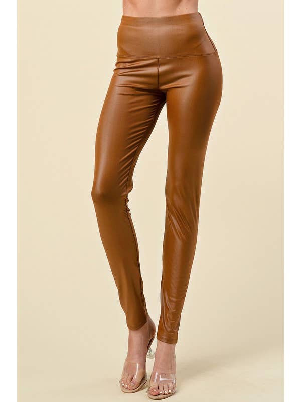MIO WHOLESALE – wholesale Modeleggings – Dam – PPU05 HÖGHÖJDA VEGAN LÄDER LEGGINGS