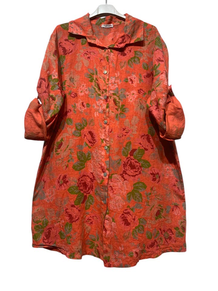 LINEN & COTTON HOUSE - Wholesale Buttoned-down shirt – Women's - 24622 PRINTED PATTERN LINEN SHIRT22