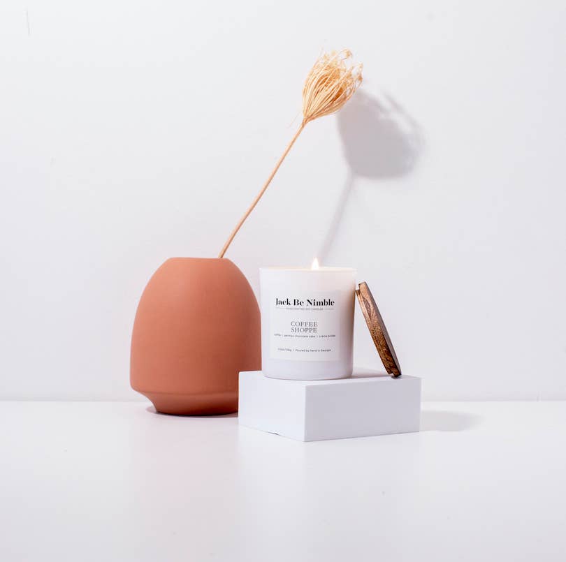 Jack Be Nimble Candles - Vente Bougie en bocal - Coffee Shoppe 5,5 oz • Bougie de soya parfumée d'automne3