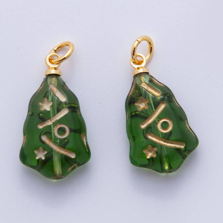 18K Gold Filled Green Gold-Lined Acrylic Geometric Charm | N301 for wholesale by Aim Eternal