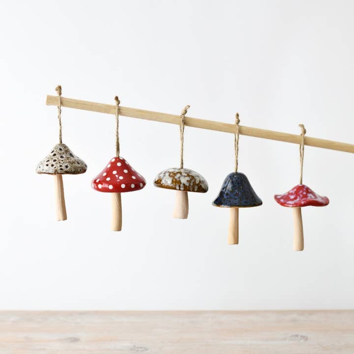 Gainsborough Giftware - Wholesale Ornament - Hanging Mushroom Deco, 7.3cm