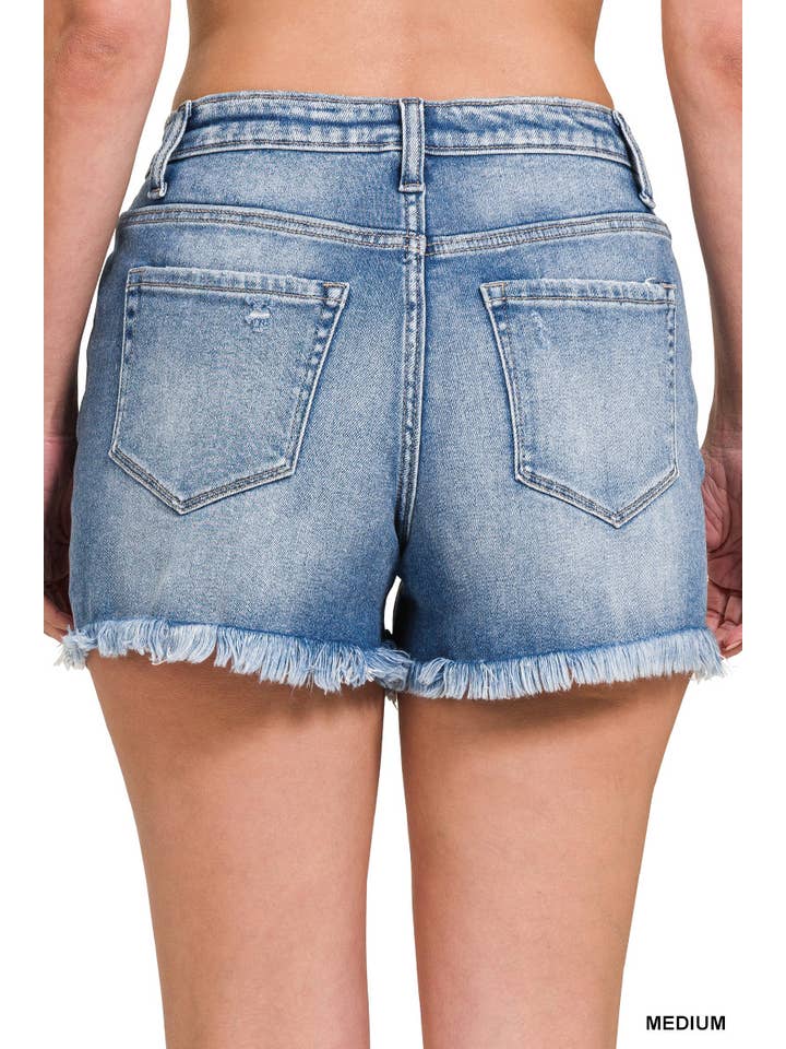 42POPS - Wholesale Shorts - Women's - ', Frayed Hem Denim Shorts
