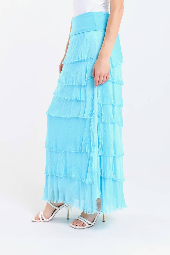 TINA Stephens Italy/Tees By Tina - Wholesale Skirt - Women's - Elisa Silk Ruffle Skirt (SL201)27