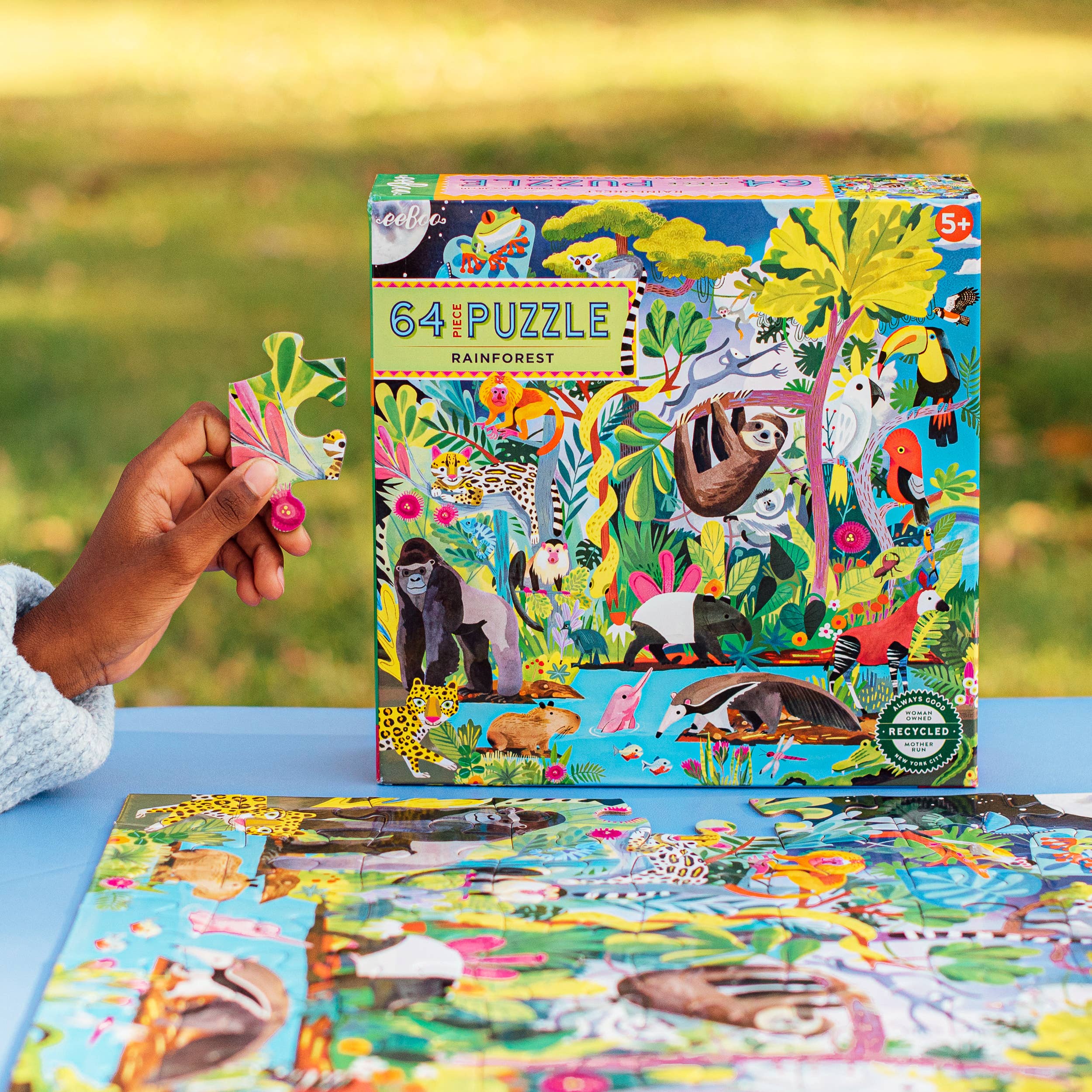 eeBoo - Wholesale Puzzle - Kids - Rainforest 64 Piece Square Puzzle4