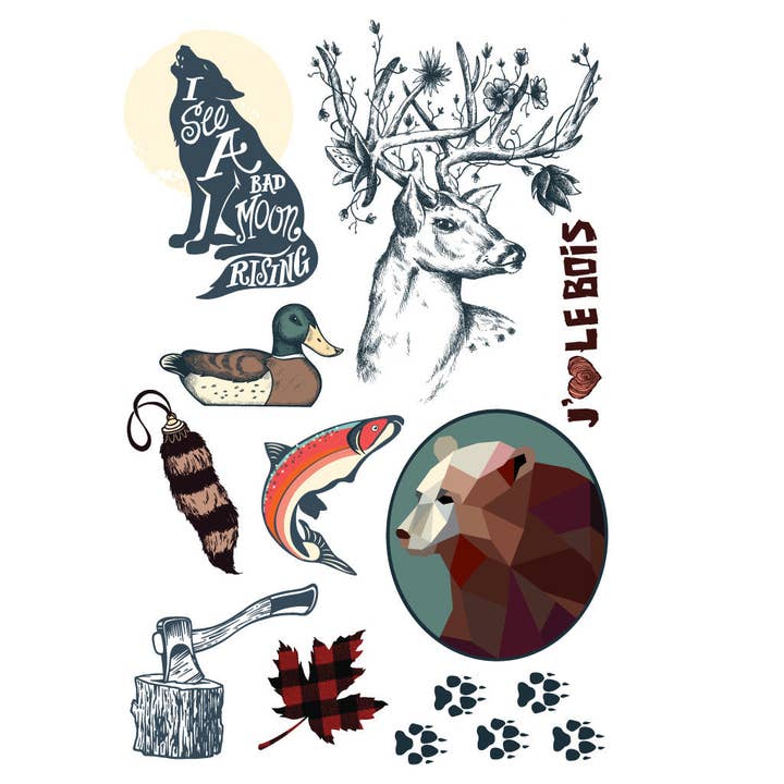 Sorti du bois - Tatouages temporaires pour la vente par Les Tatoués