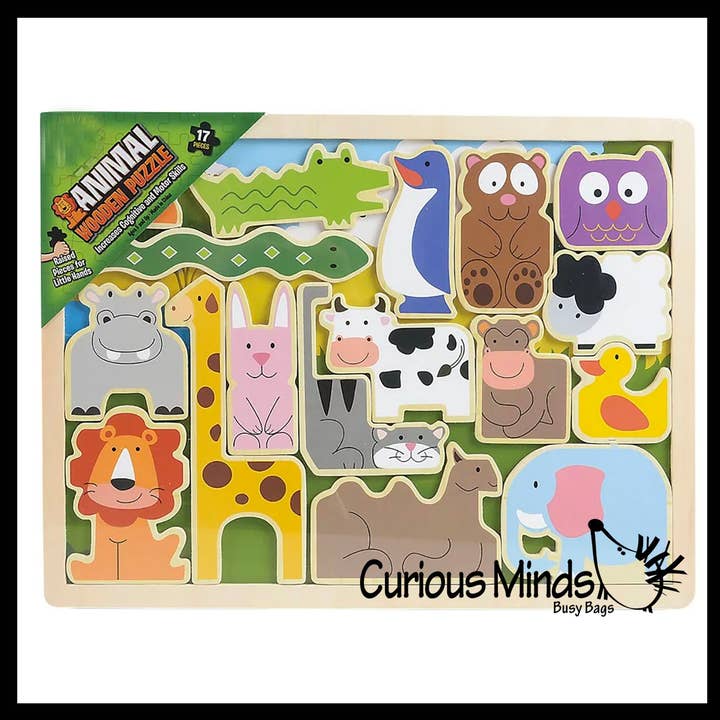 Curious Minds Toys - Wholesale Puzzel - Kinderen - Houten dierenpuzzel - Dieren Houten dikke legpuzzel voor kinderen2