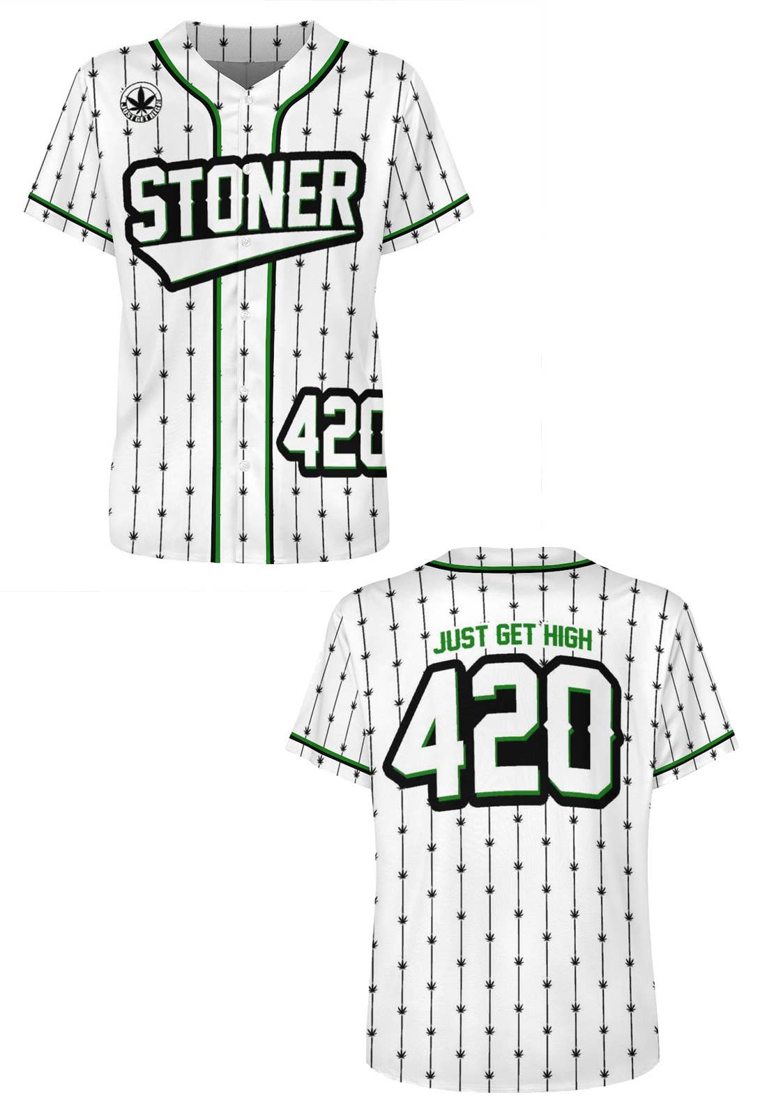 Just Get High™ - Wholesale Team Sports Jersey - Men's - Baseball Jersey: Stoner Stripes1