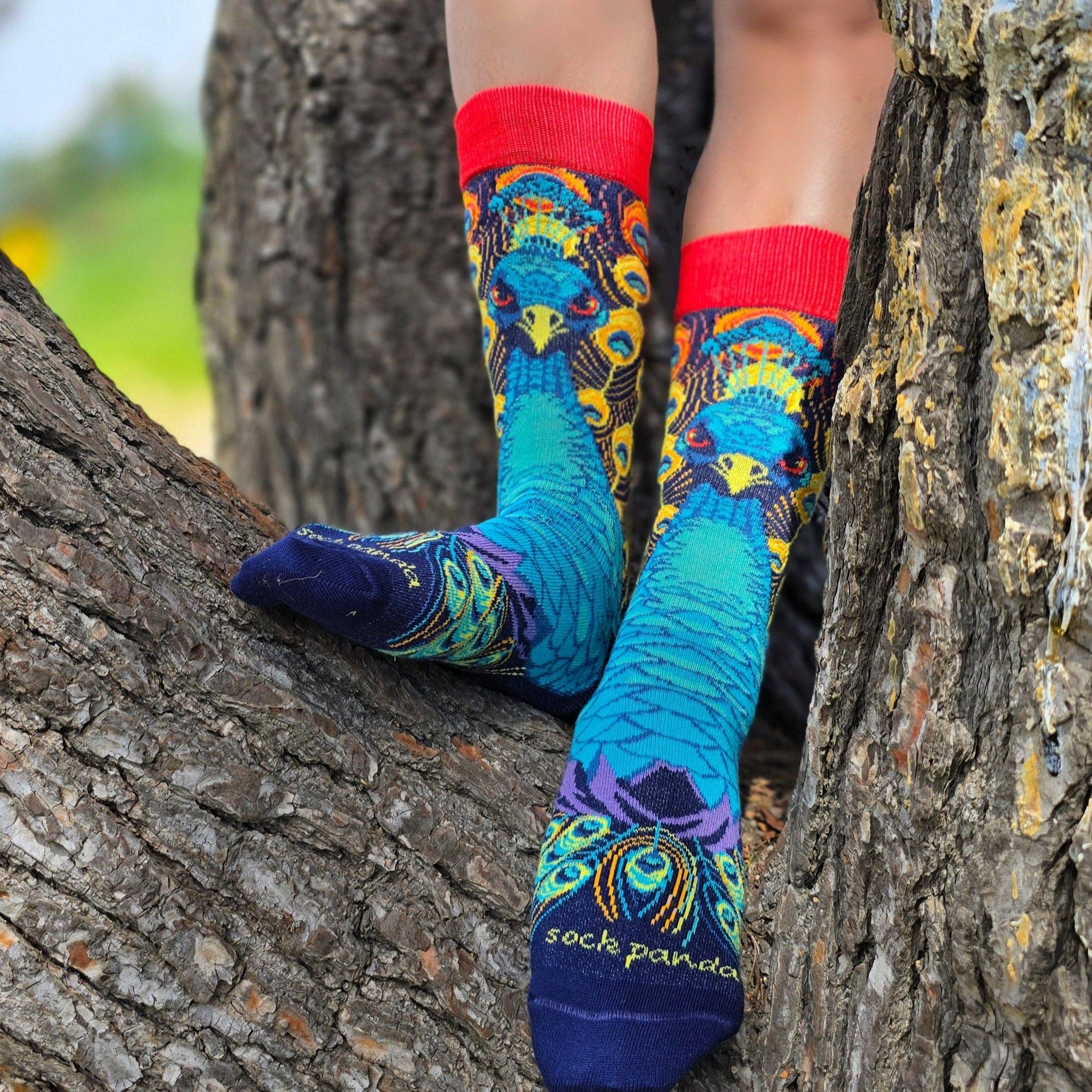 Sock Panda - Wholesale Socks - Women's - Magnificent Peacock Socks from the Sock Panda (Adult Medium - Women's Shoe Sizes 5-10)1