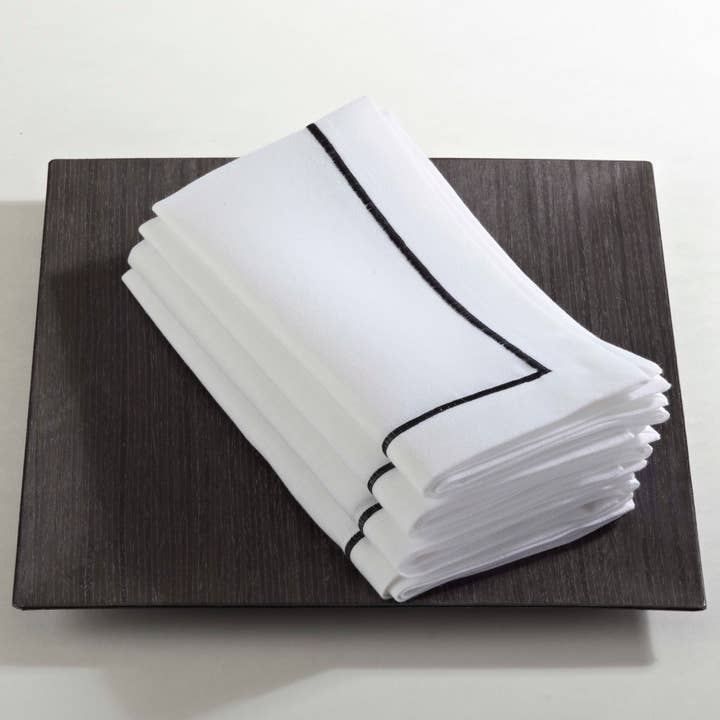 Saro Lifestyle - Wholesale Dinner & Cloth Napkin - Embroidered Line Design Napkin