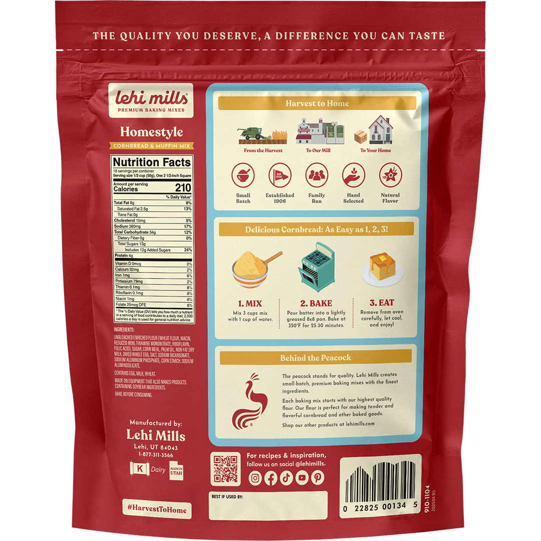 Lehi Mills – wholesale Majsbrödsmix – Cornbread- och muffingmix från Lehi Mills1