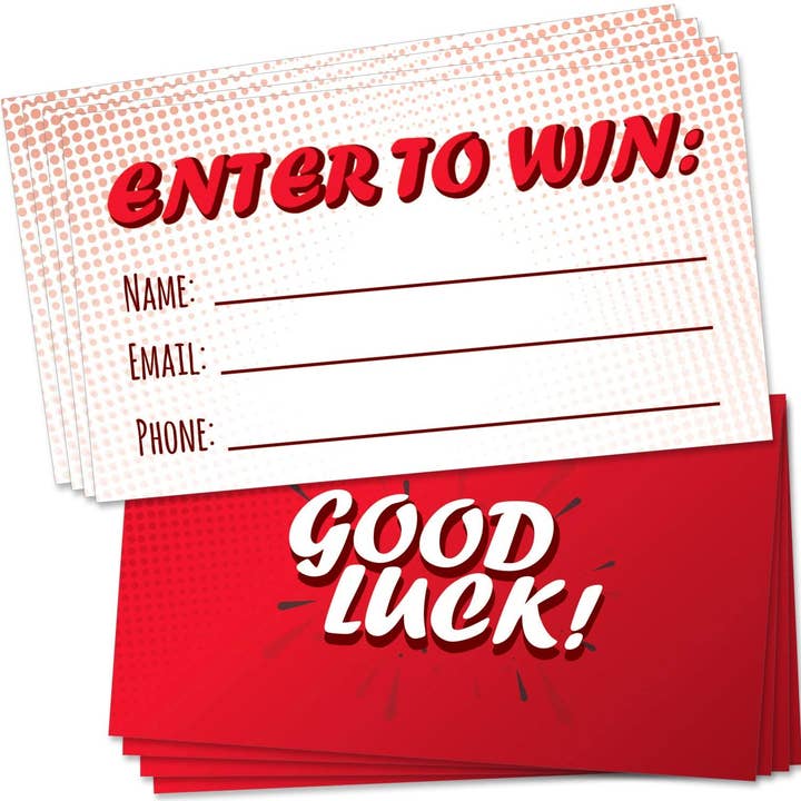 200 3.5”x2” Raffle Tickets - Enter to Win Entry Form Cards for wholesale by T Marie