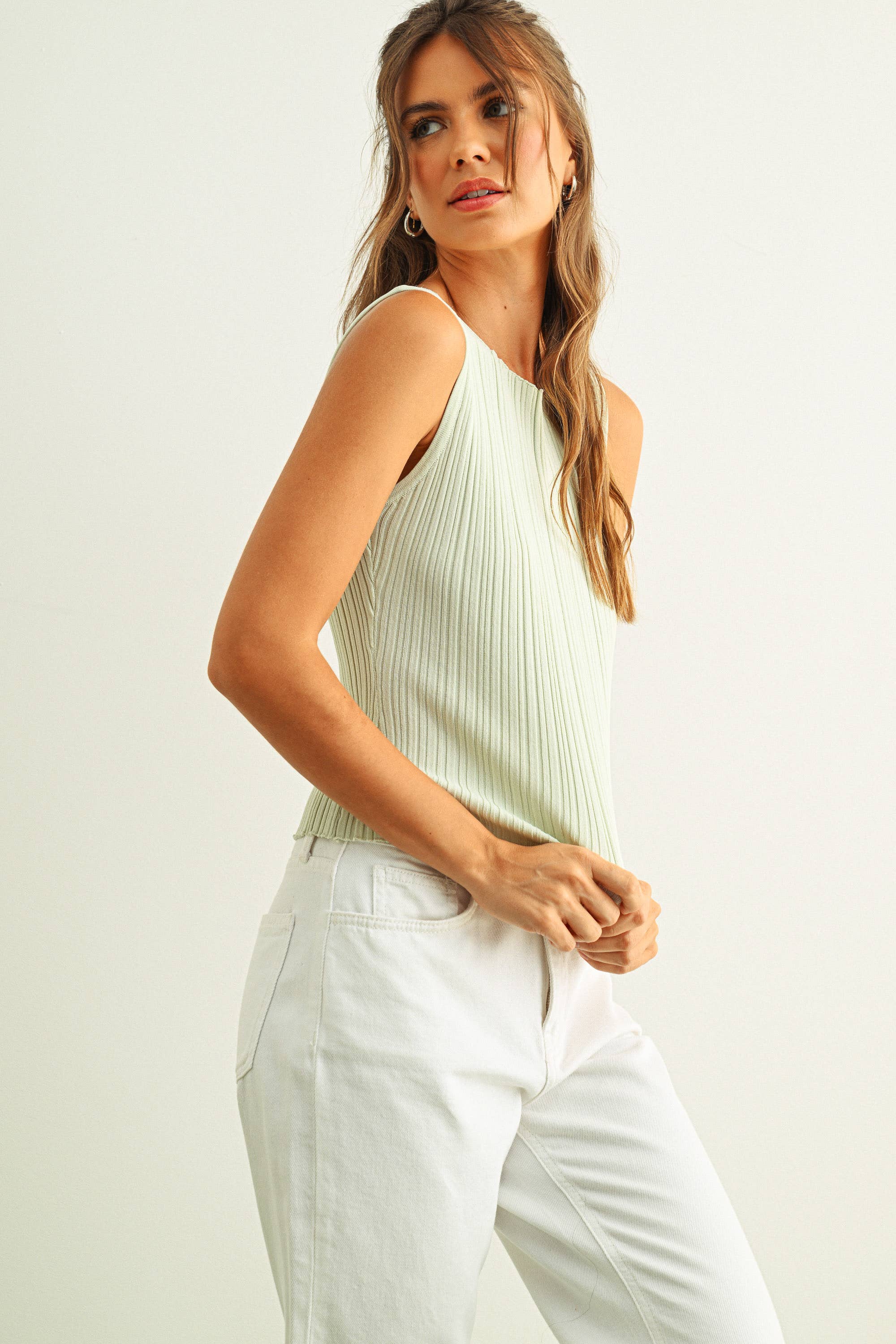 MIOU MUSE - Wholesale Knit Top - Women's - T3779   VISCOSE RIBBED KNITTED TOP31