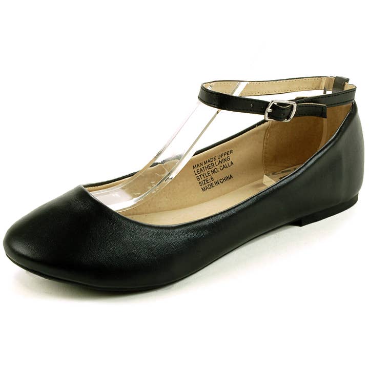Alpine Swiss Womens Calla Ankle Strap Ballet Flats for wholesale by Alpine Swiss