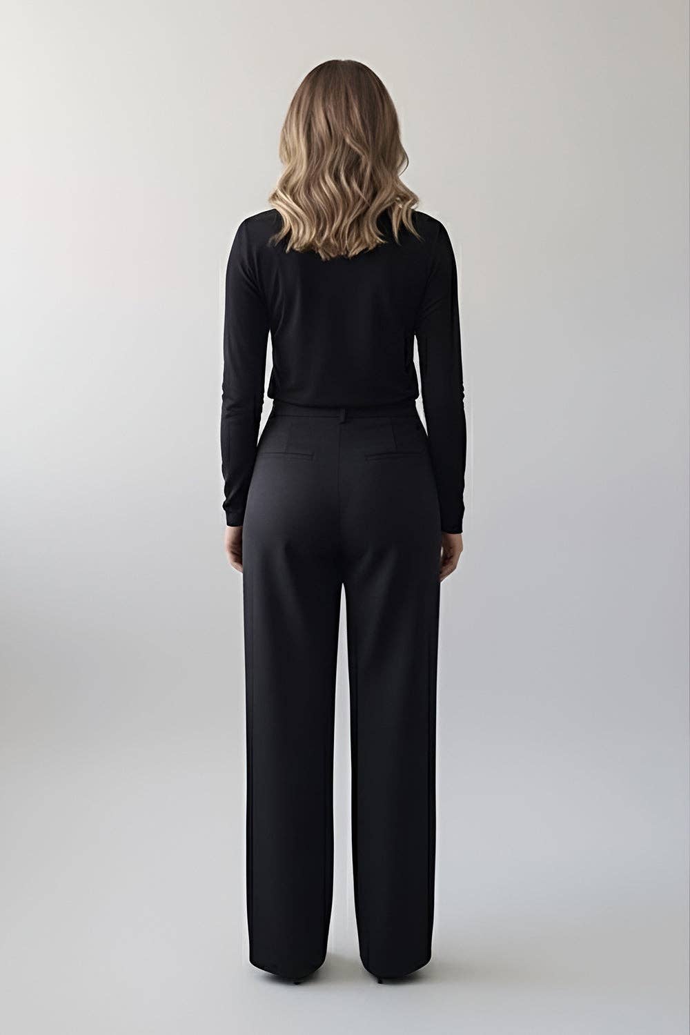 Azuri Fashion Group - Wholesale Blouse - Women's - Black long sleeve shirt with ruffles1