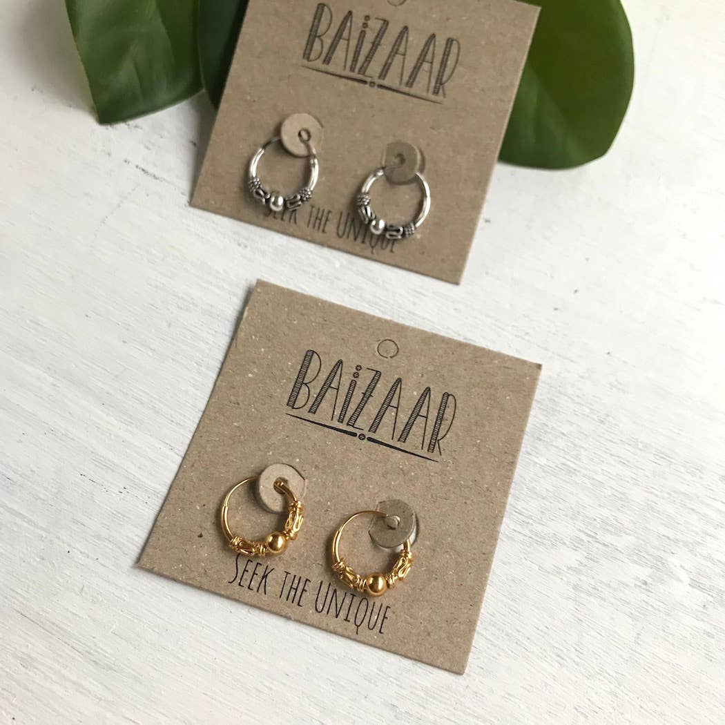 Baizaar – Engroshandel Hoops – Dekoreret lille Hoop Øreringe1