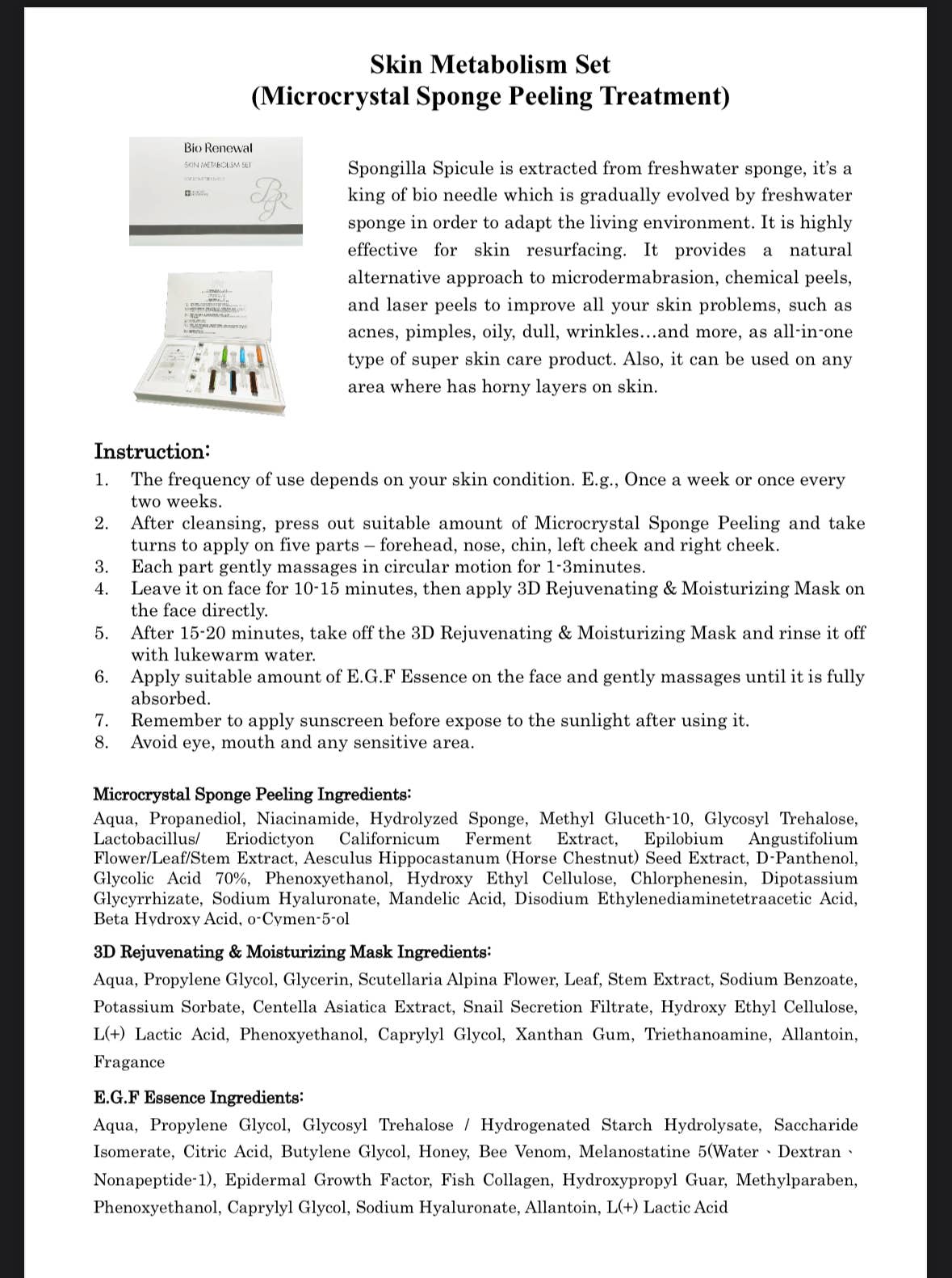 Bio Renewal - Wholesale Facial Peel - Skin Metabolism Set - Microcrystal Sponge Peeling3