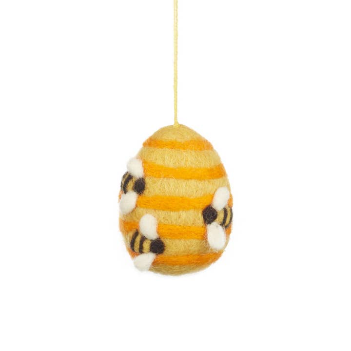 Felt So Good - Wholesale Ornament - Handmade Hanging Busy Beehive Felt Decoration