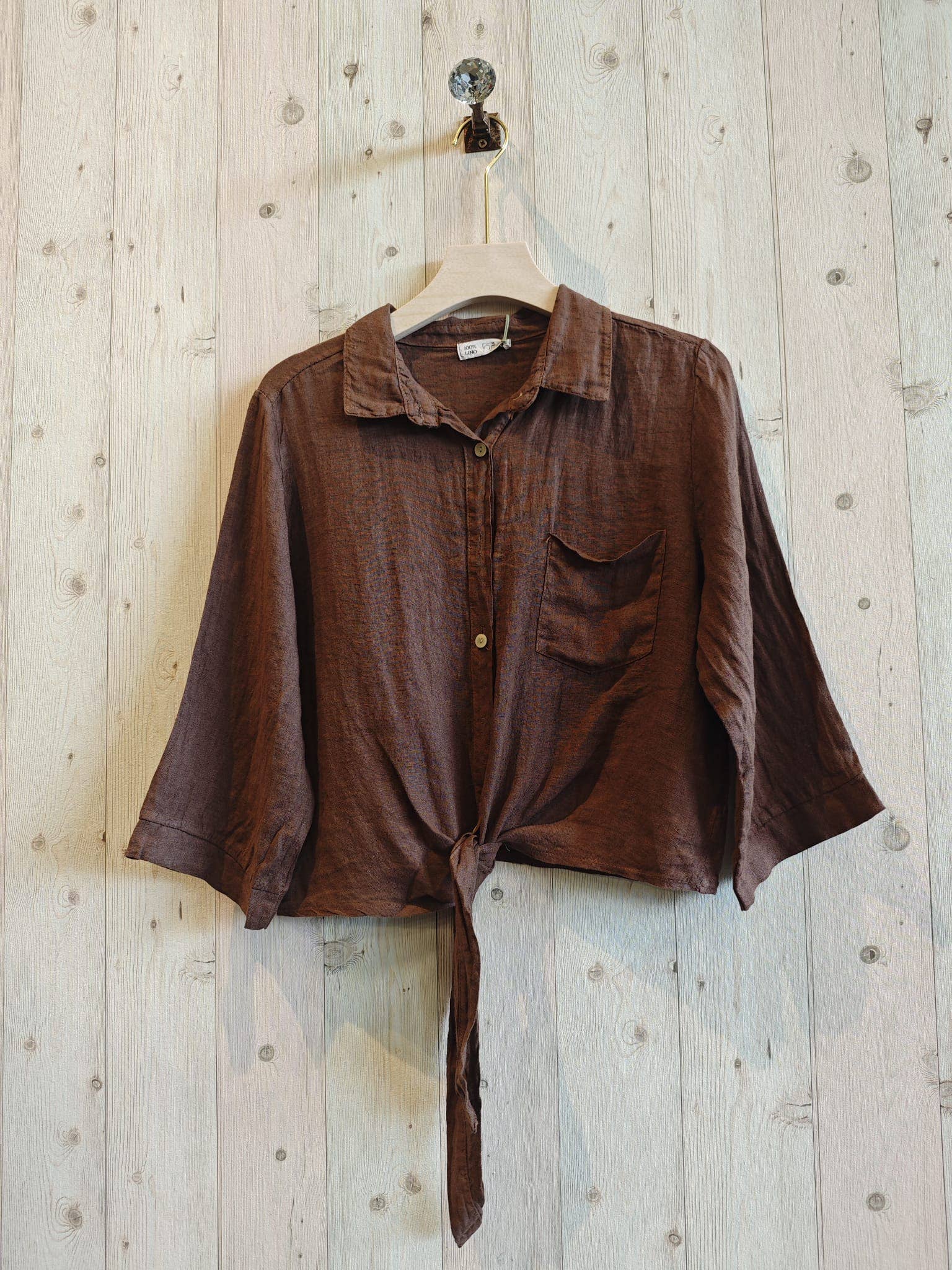 Linen & More - Wholesale Button Down Shirt - Women's - REF 89166 100% LINEN TIE SHIRT18