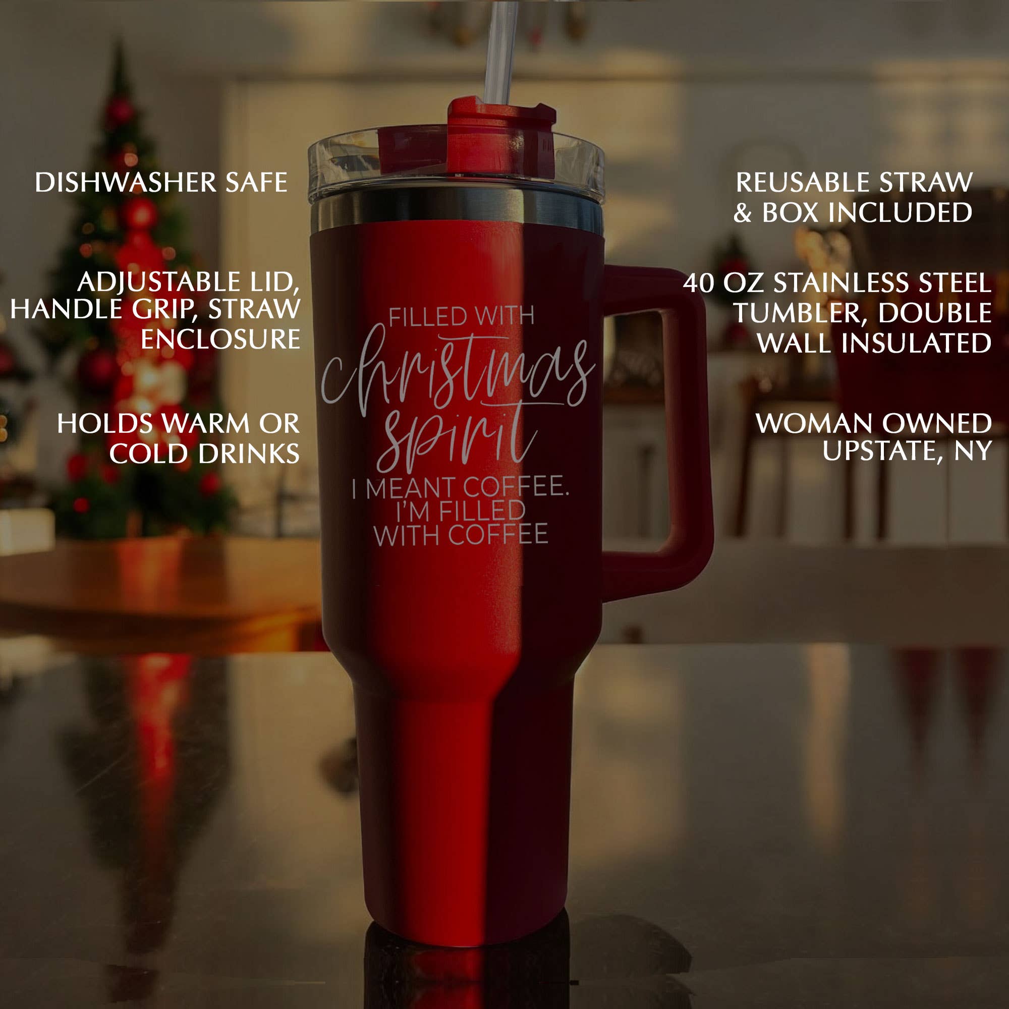 Gia Roma - Wholesale Insulated Mug/Tumbler - Funny Christmas Gift for Mom, 40oz Holiday Tumbler w/ handle2