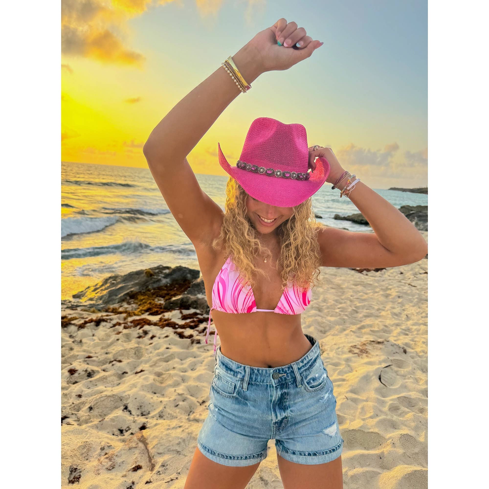 MiMi Wholesale - Wholesale Cowboy Hat - Women's - CBC08 C.C Brand Della Cowboy Hat w/ Pearl & Rhinestone7