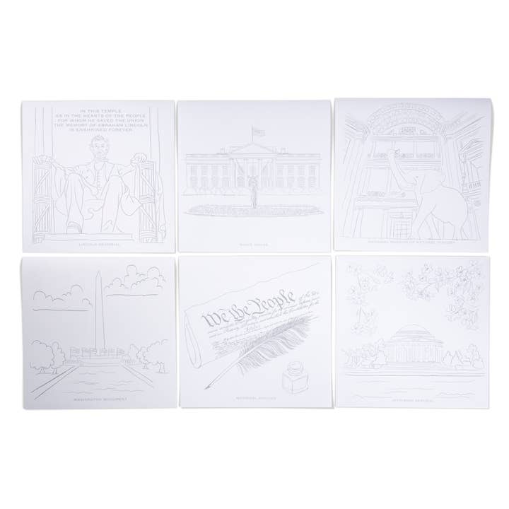 Color Box Design & Letterpress - Vente Kit de bricolage - Kit d'aquarelle de luxe | Collection Washington DC1