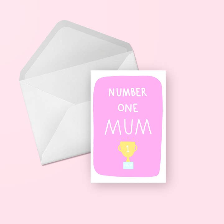 Number One Mum Greeting Card for wholesale by Evesdrop Designs