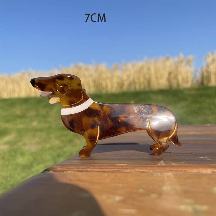 ACCITY - Wholesale Hair Clip - Women's - Cartoon Dachshund Corgi Acetate Hair Claw Clip_CWAHA0555