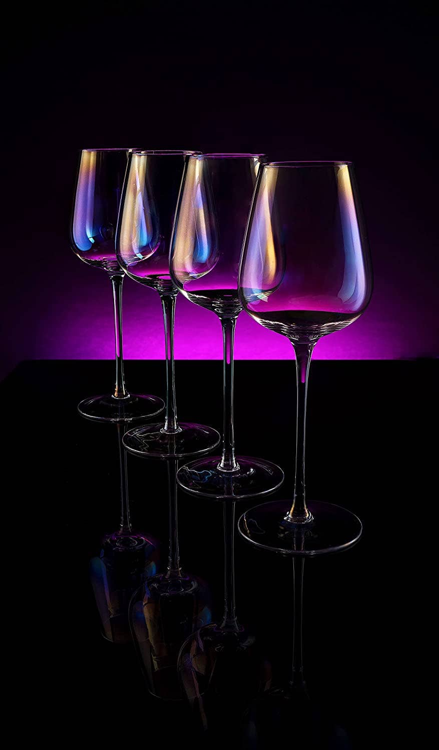 The Wine Savant /  Khen Glassware - Wholesale Wine Glass - Iridescent Luster Large Radiance Wine Glasses - White Pearl7