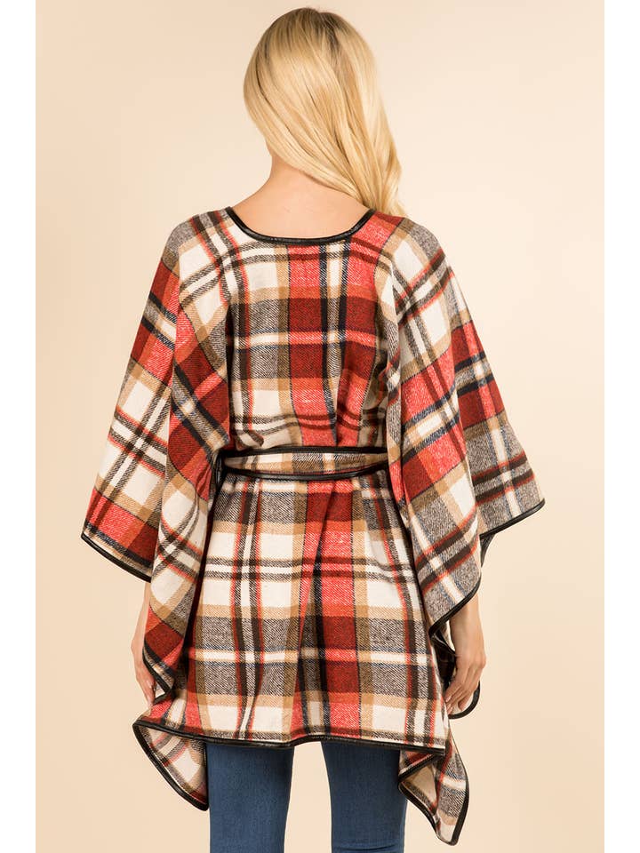 Suzie Q USA - Wholesale Kimono – Women's - Plaid Ruana with Strap16