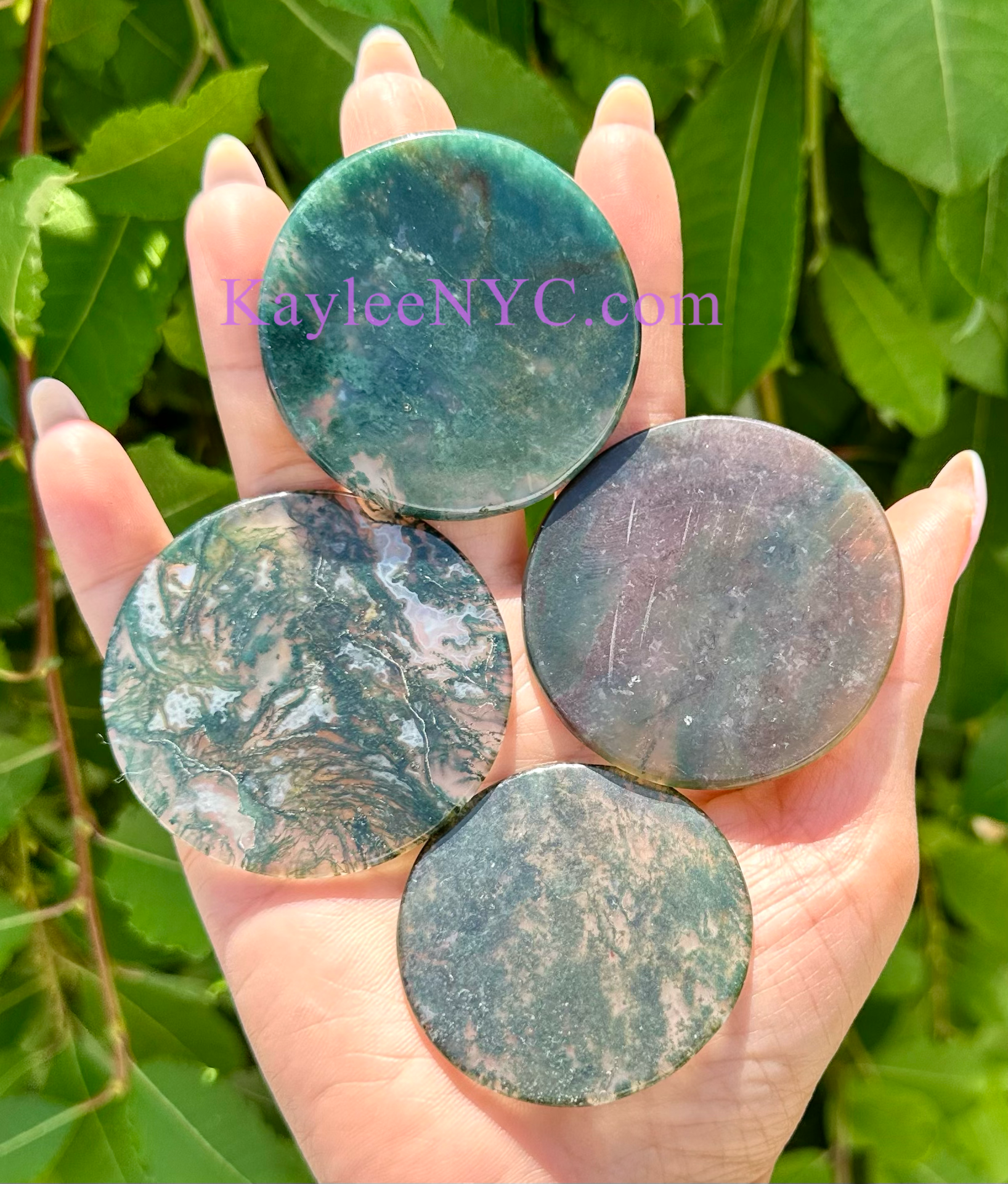 KayleeNYC - Wholesale Spiritual Stone/Crystal - Wholesale Lot 1 lb Natural Moss Agate Polished Slab Crystal7