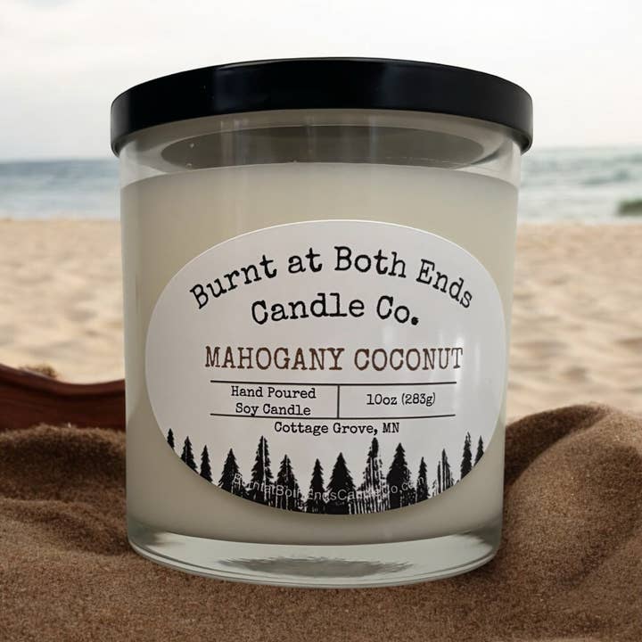 Mahogany Coconut - 10 oz for wholesale by Burnt at Both Ends Candle Co