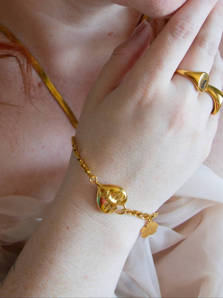 Pulseira Beesa Coração de Ouro Terno por atacado de ReesaBoBeesa