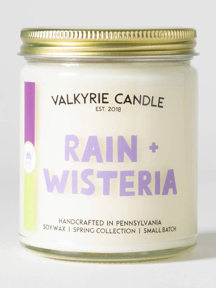 Rain + Wisteria Soy Candle for wholesale by Cedar Witch Goods