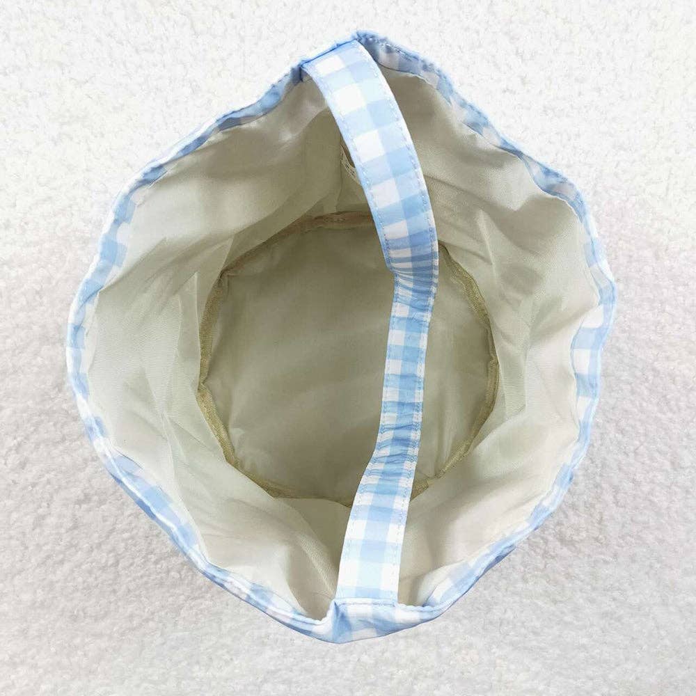 Aier Wholesale - Wholesale Basket - Kids & Baby - Baby Boys Easter Blue Checkered Bunny Basket Bags5