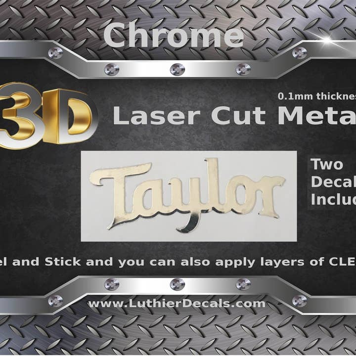 Adesivo per chitarra Taylor, in metallo, modello M66 per la vendita all'ingrosso da parte di Luthier decals