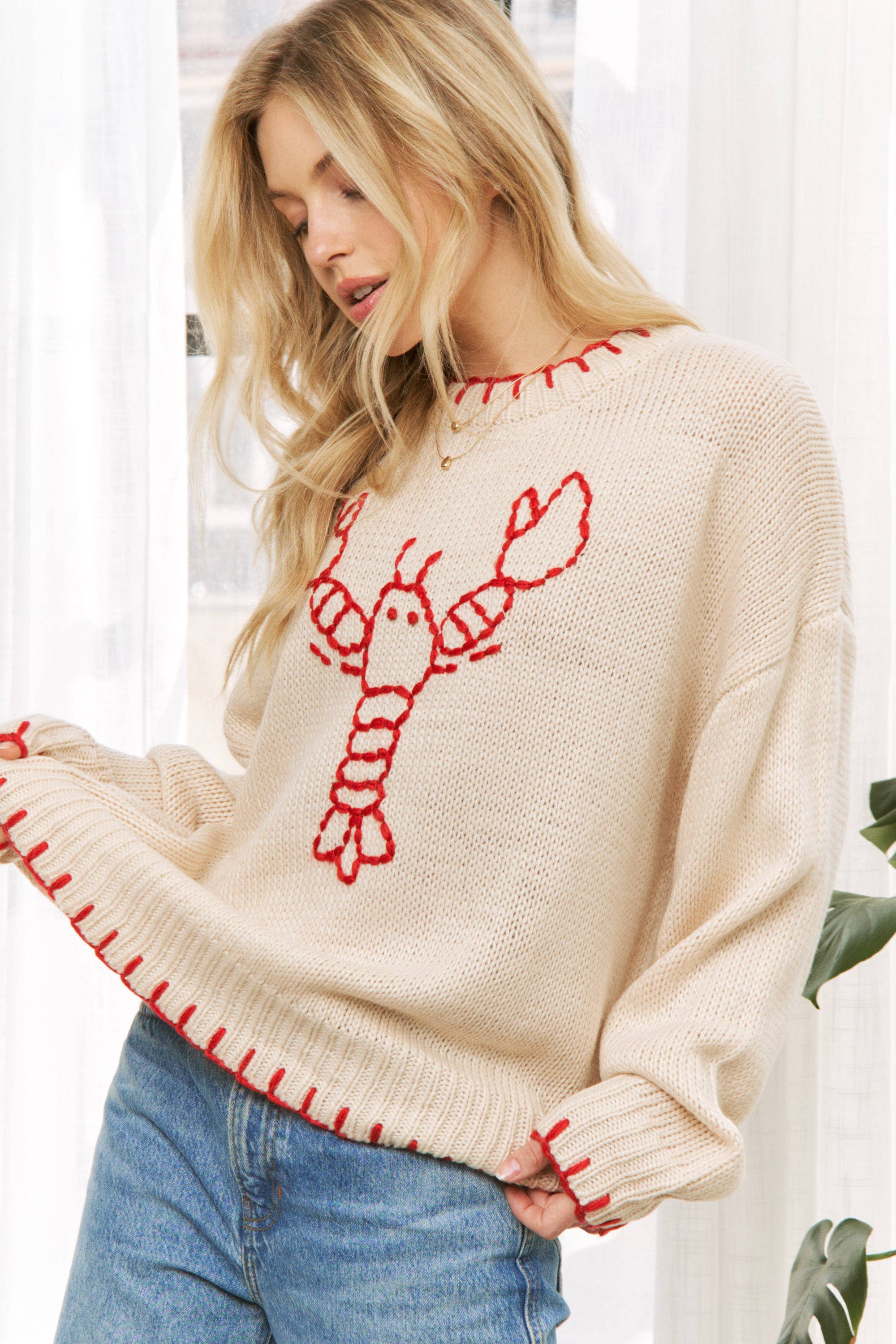 Sweet Generis - Wholesale Knit Sweater - Women's - MY LOVELY LOBSTER CASUAL PULLOVER SWEATER12