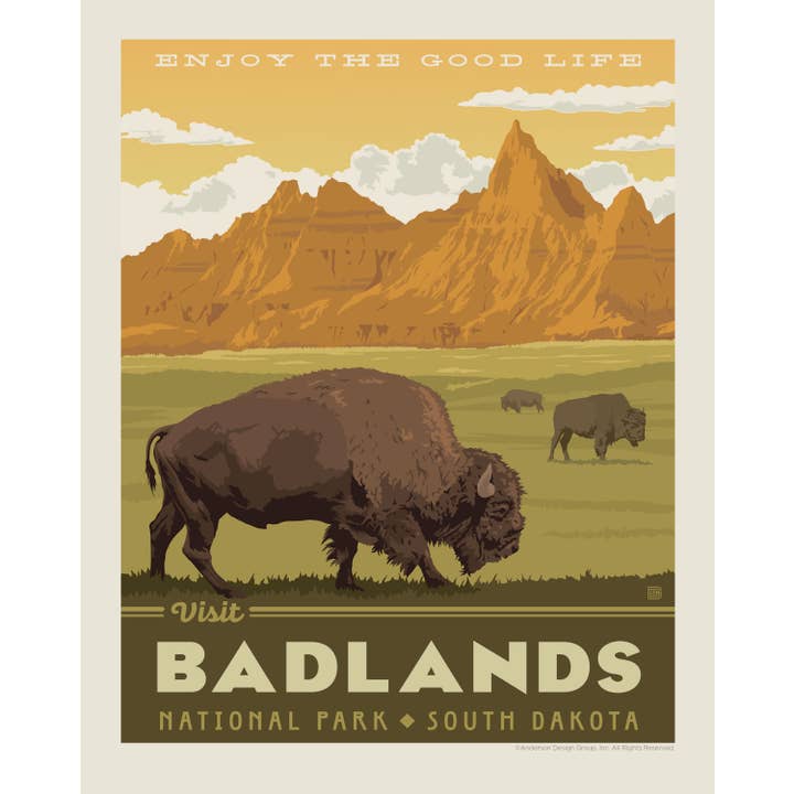 Badlands NP The Good Life 8" x 10" Tryck för wholesale av Tourist Courts