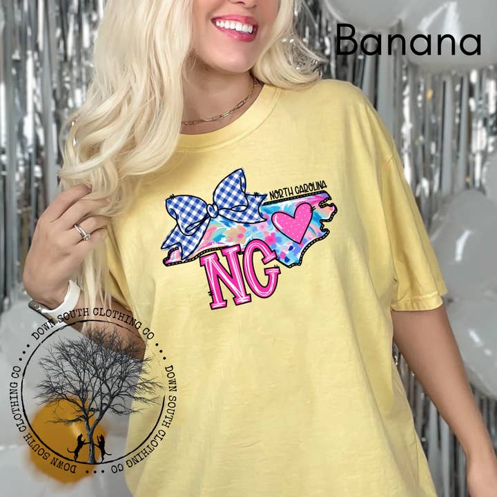 North Carolina Floral State Shirt for wholesale by Down South Clothing Co