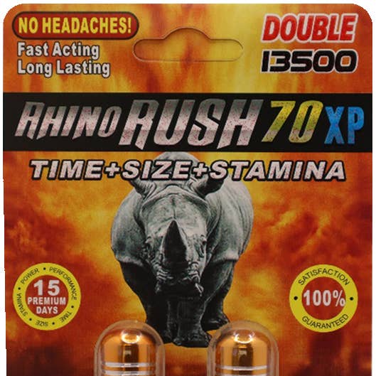 RHINO RUSH 70XP Double 13500 pour la vente par Simply Alpha Supplements