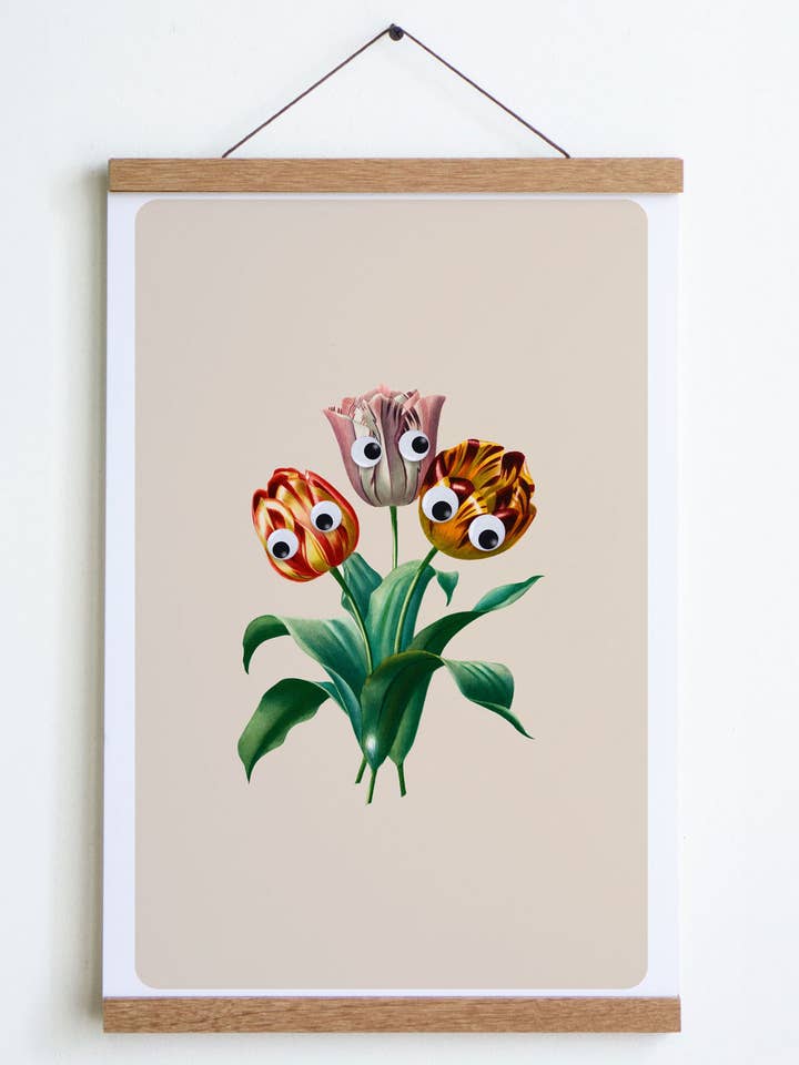 Googly Tulips Print for wholesale by Stay Home Club